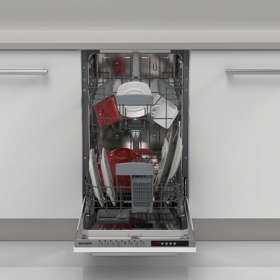 SHARP QW-I1GI47EX Integrated 45cm Dishwasher 10PS 47 db E Class
