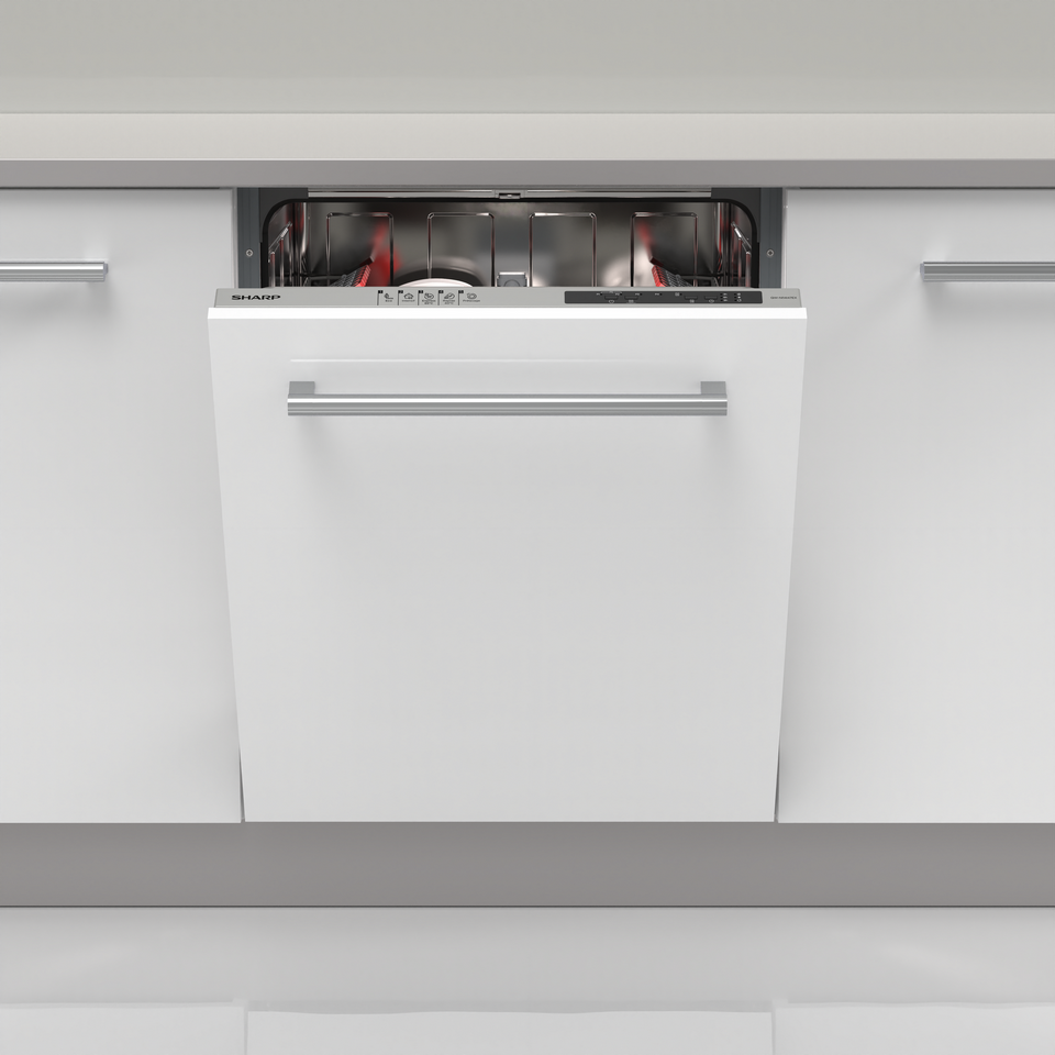 SHARP QW-NI14I47EX Integrated 60cm Dishwasher 13PS 47 db E Class with MicroBan Technolgy