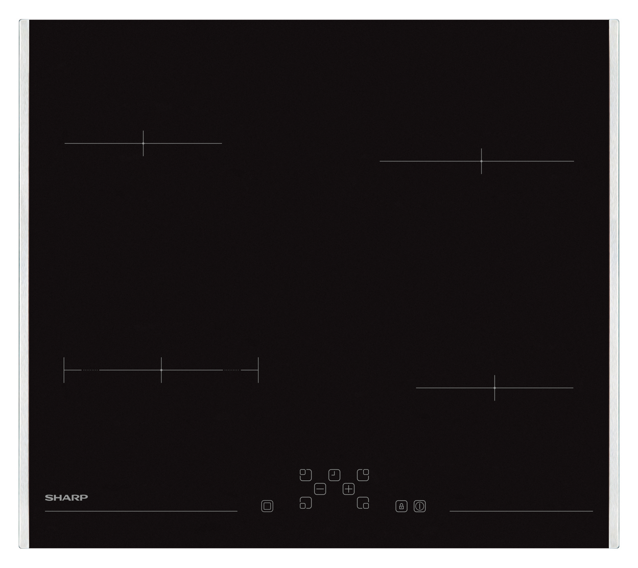 Sharp KH-6V08FT0K-EU Built-In 60cm Vitroceramic Hob, Toggle Touch Control