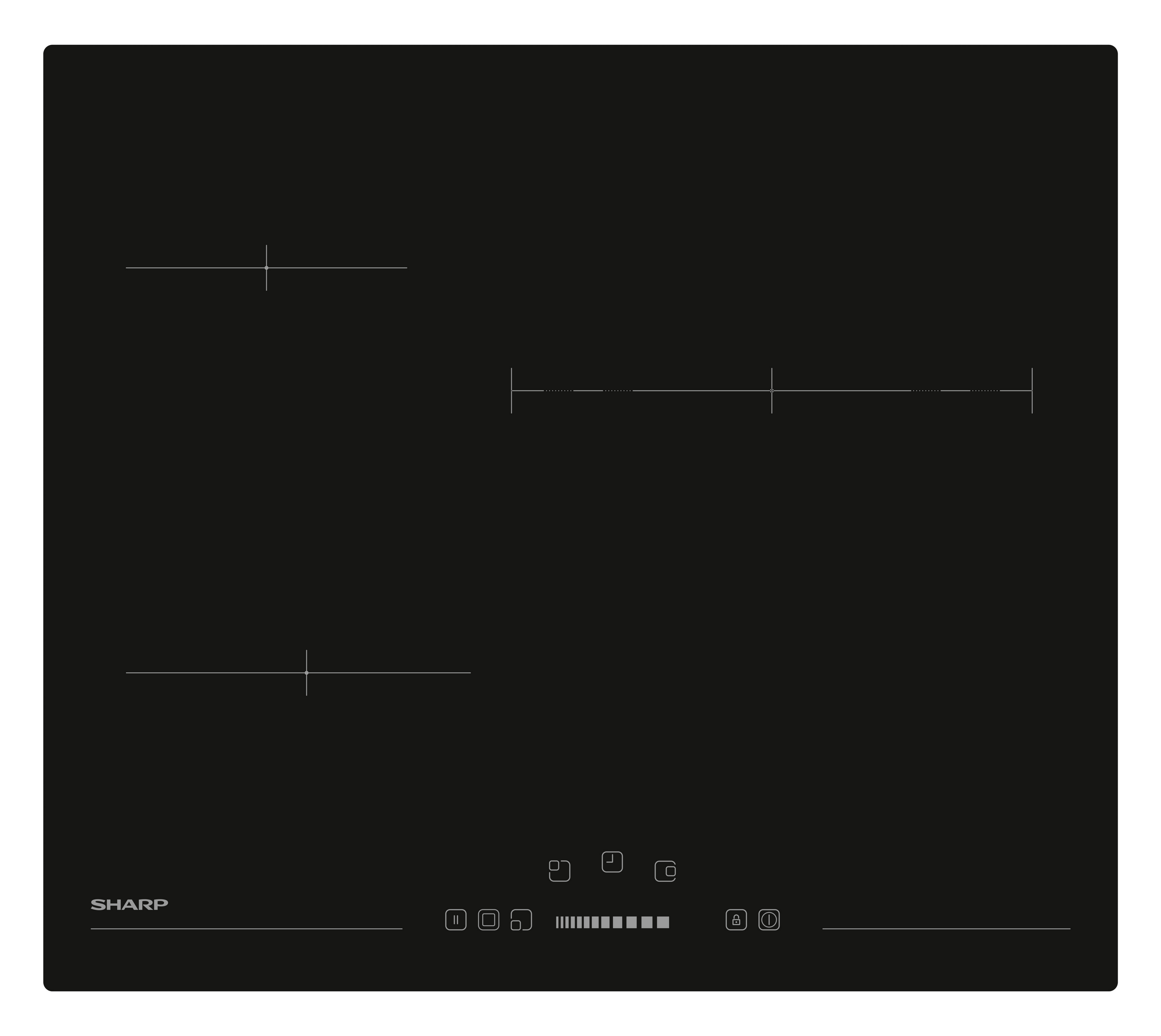 Sharp KH-6V13NS0I-EU Built-In 60cm Vitroceramic Hob, Slider Touch Control