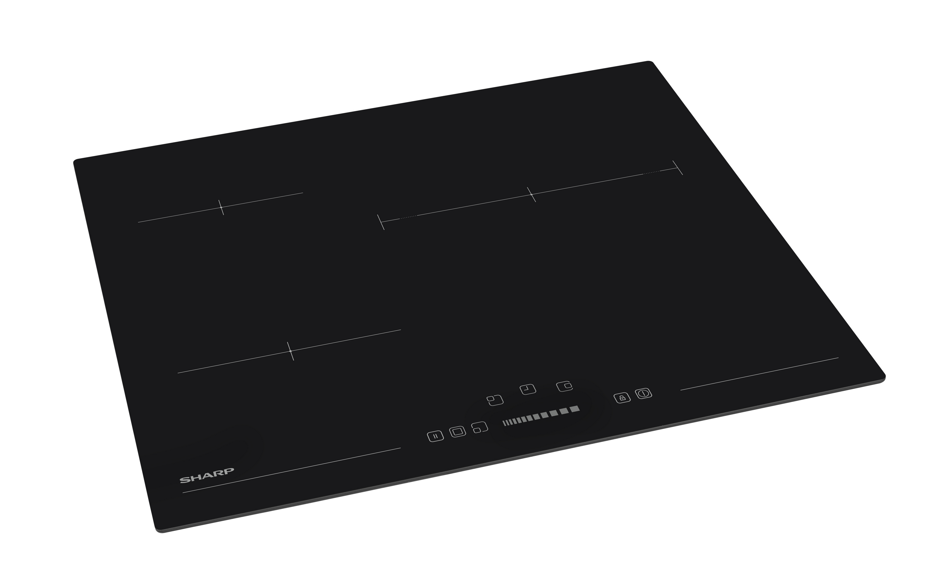 Sharp KH-6V13NS0I-EU Built-In 60cm Vitroceramic Hob, Slider Touch Control