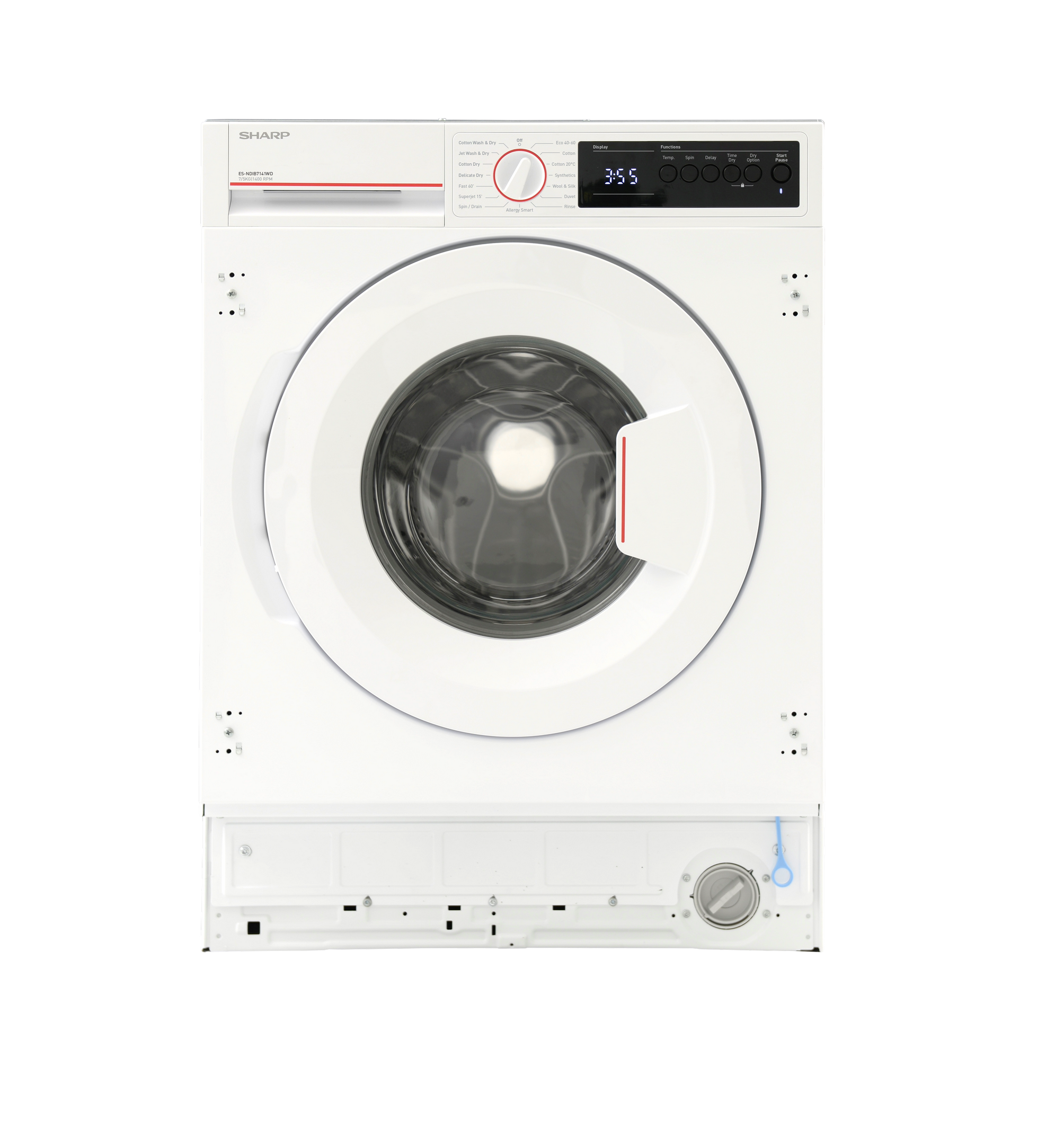SHARP ES-NDIB7141WD-EN Integrated Washer Dryer 7 / 5 kg 1400 RPM E Class with Advanced Inverter Motor Technology
