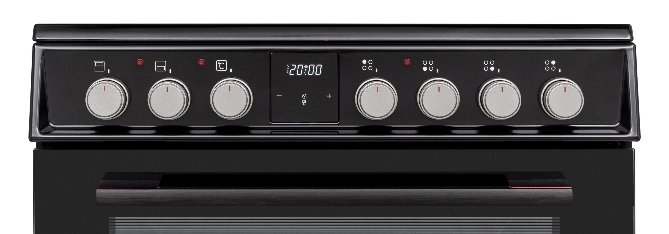 Sharp KF-66DVDD04BM1K-EN 60x60cm Freestanding Vitroceramic Double Oven, Black