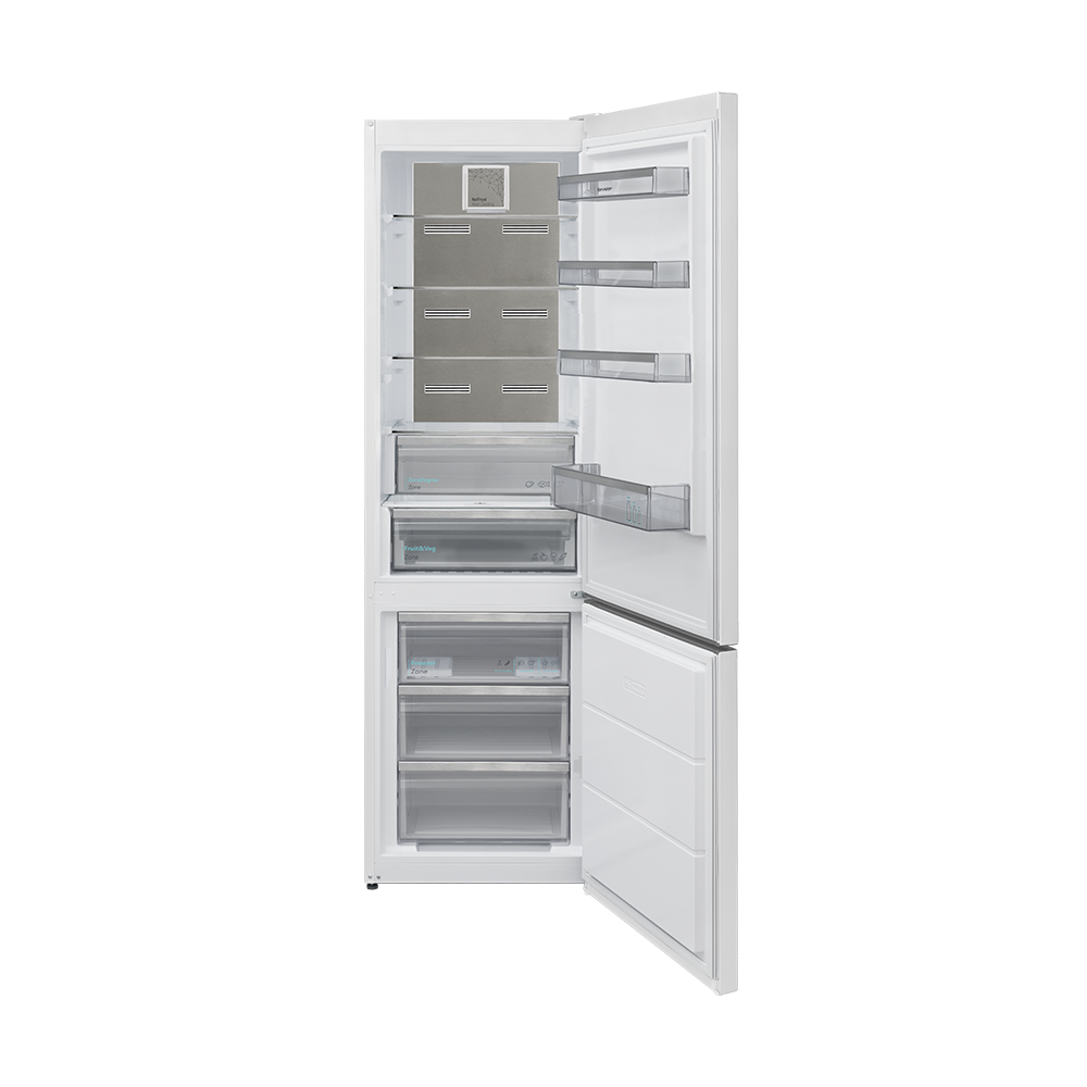 SHARP SJ-NBA42IHWC-ES 60cm No Frost Koel-vriescombinatie met energieklasse C, 366 L