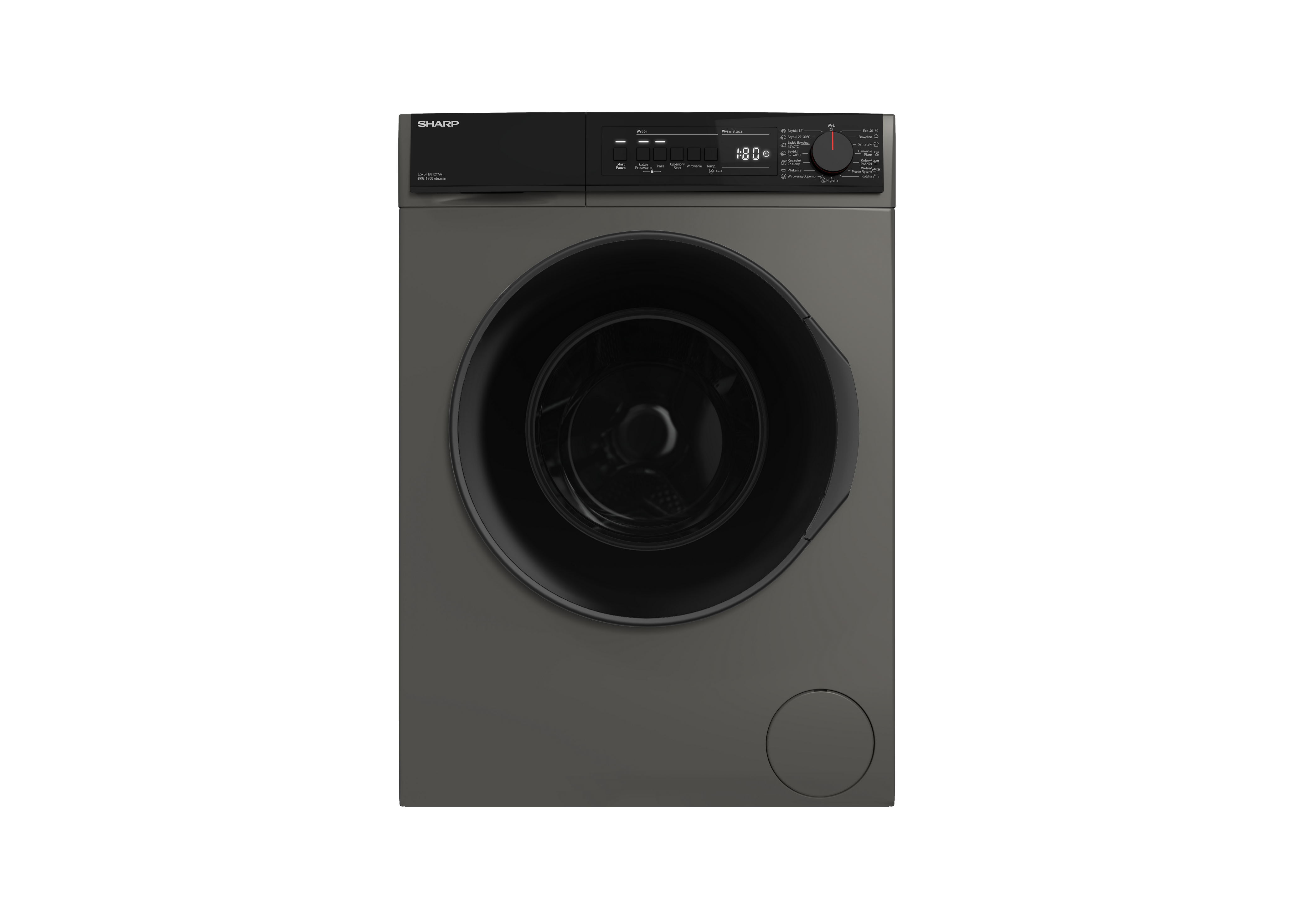 SHARP ES-SFB812YAA-PL Freestanding Washing Machine 8 kg 1400 RPM A Class with Slim Depth