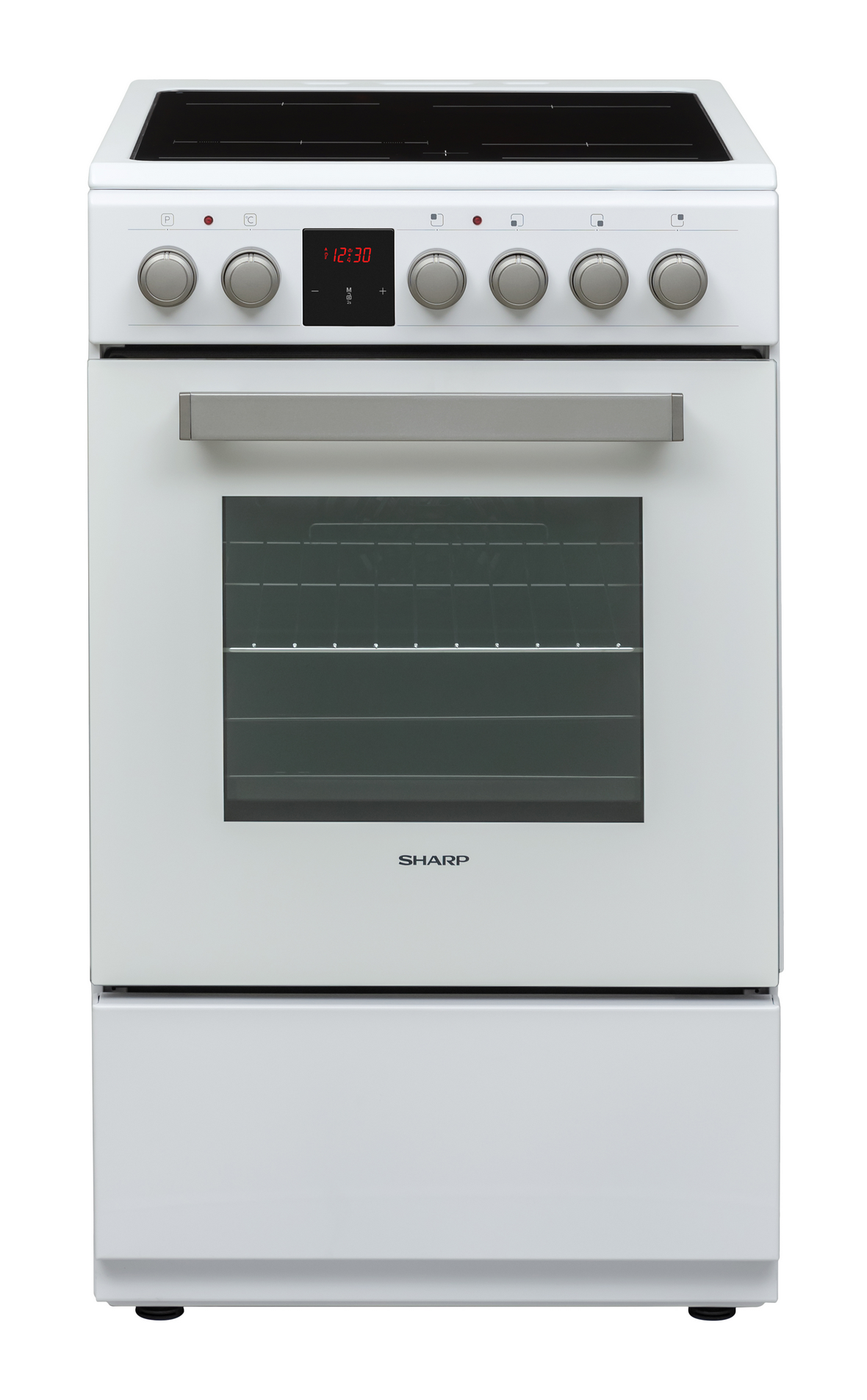Sharp KF-56VDD19W-DE 50x60cm Freestanding Vitroceramic Single Oven, White