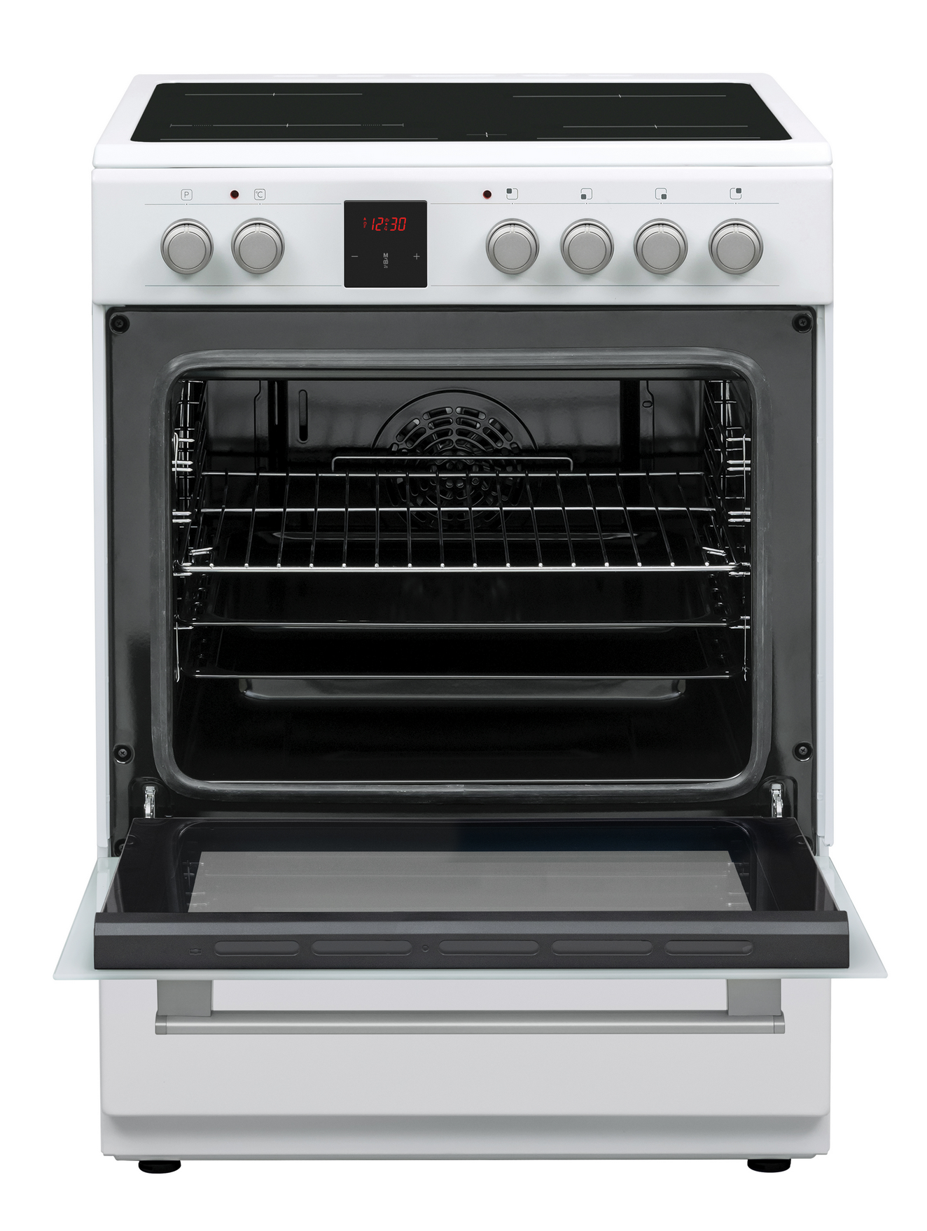 Sharp KF-76VDD19W-DE 60x60cm Freestanding Vitroceramic Single Oven, White