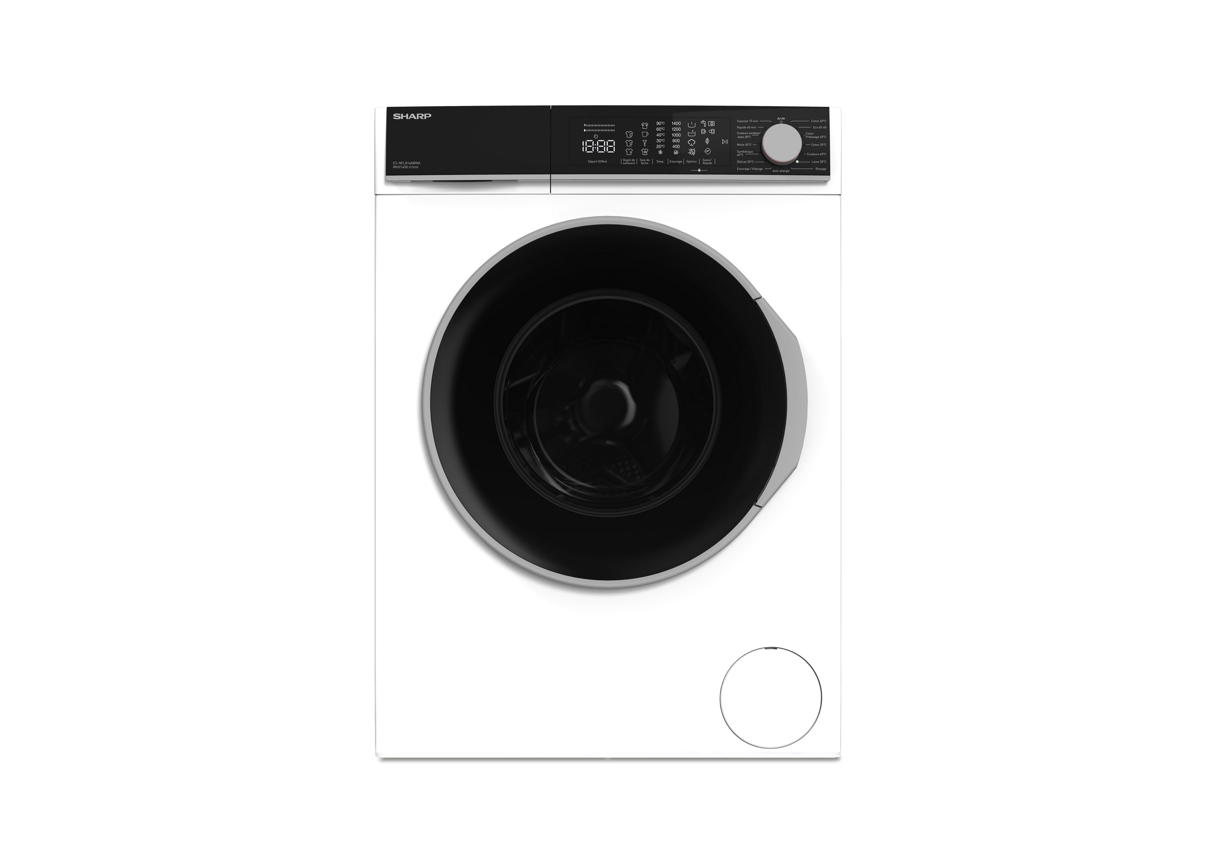 SHARP ES-NFL814AWNA-FR Freestanding Washing Machine 8 kg 1400 RPM A Class with Adcanced Stain Technology