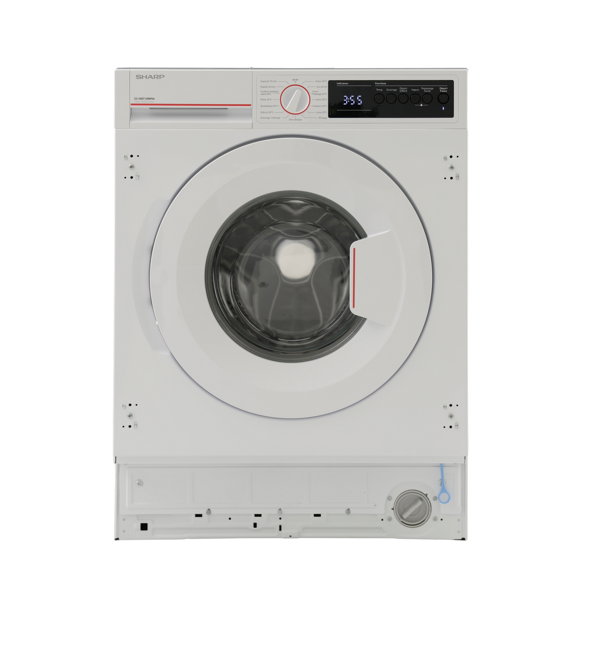 SHARP ES-NIB714BWNA-FR Integrated Washing Machine 7 kg 1400 RPM A Class with Steam Technology