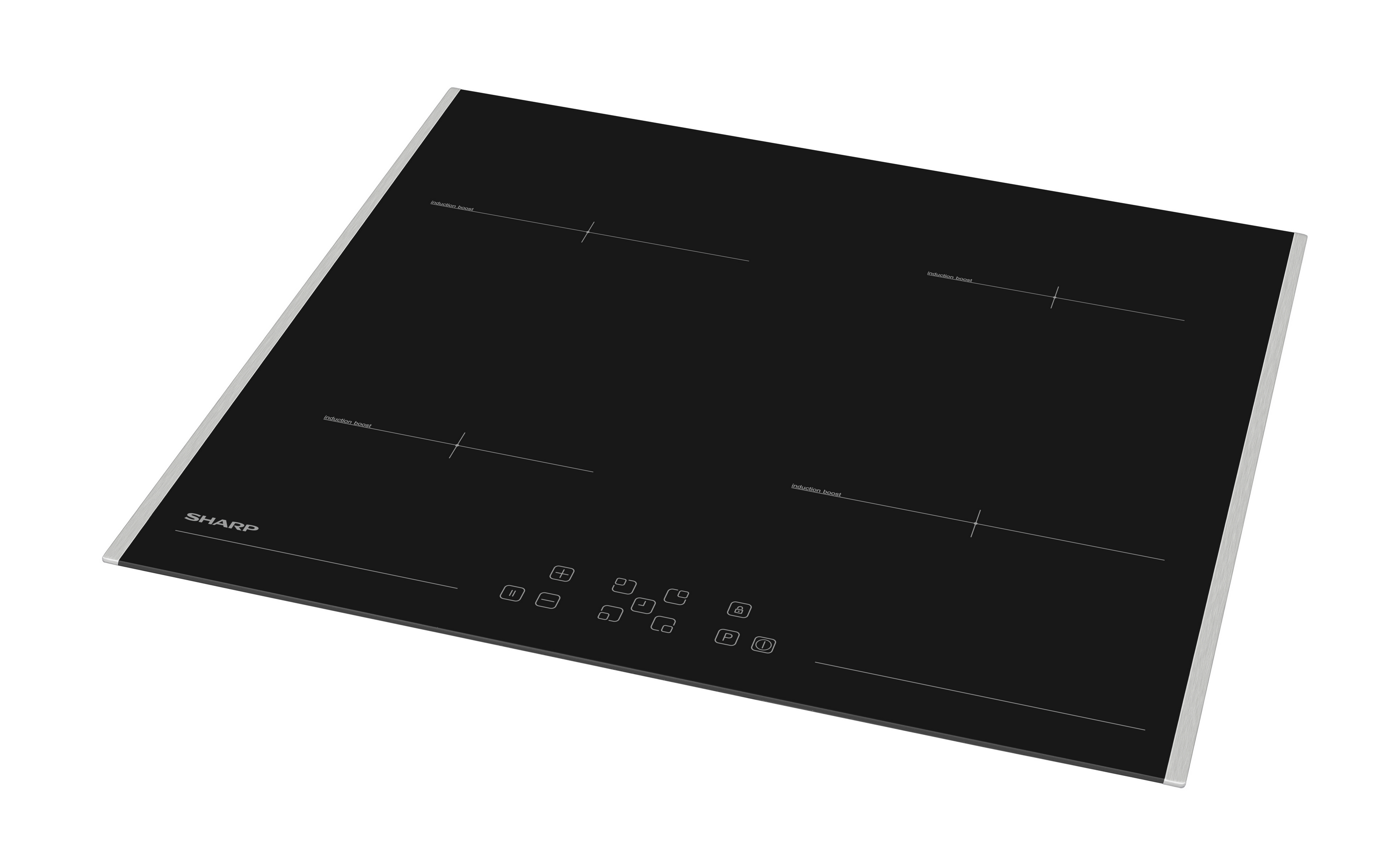 Sharp KH-6I37FT0K-EU Built-In 60cm Induction Hob, Toggle Touch Control
