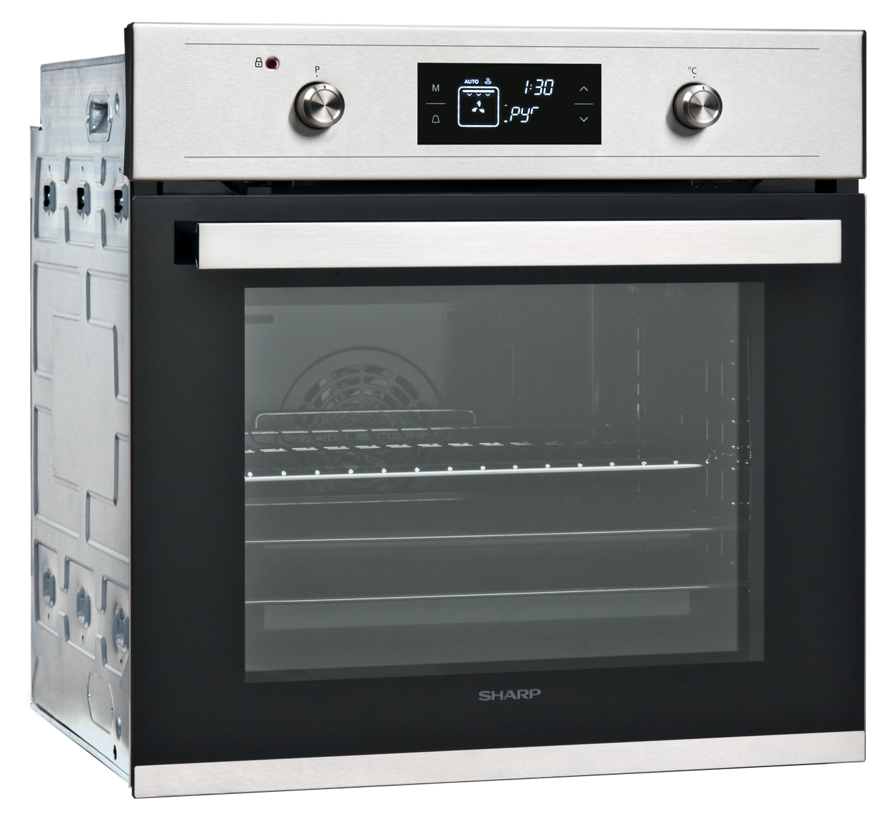 Sharp K-61V28IM1-EU Built-In 69lt. Pyrolytic Multifunction Oven, Inox