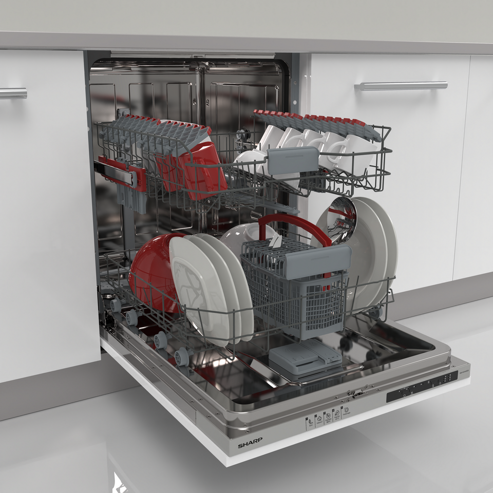 SHARP QW-NI14I47EX Integrated 60cm Dishwasher 13PS 47 db E Class