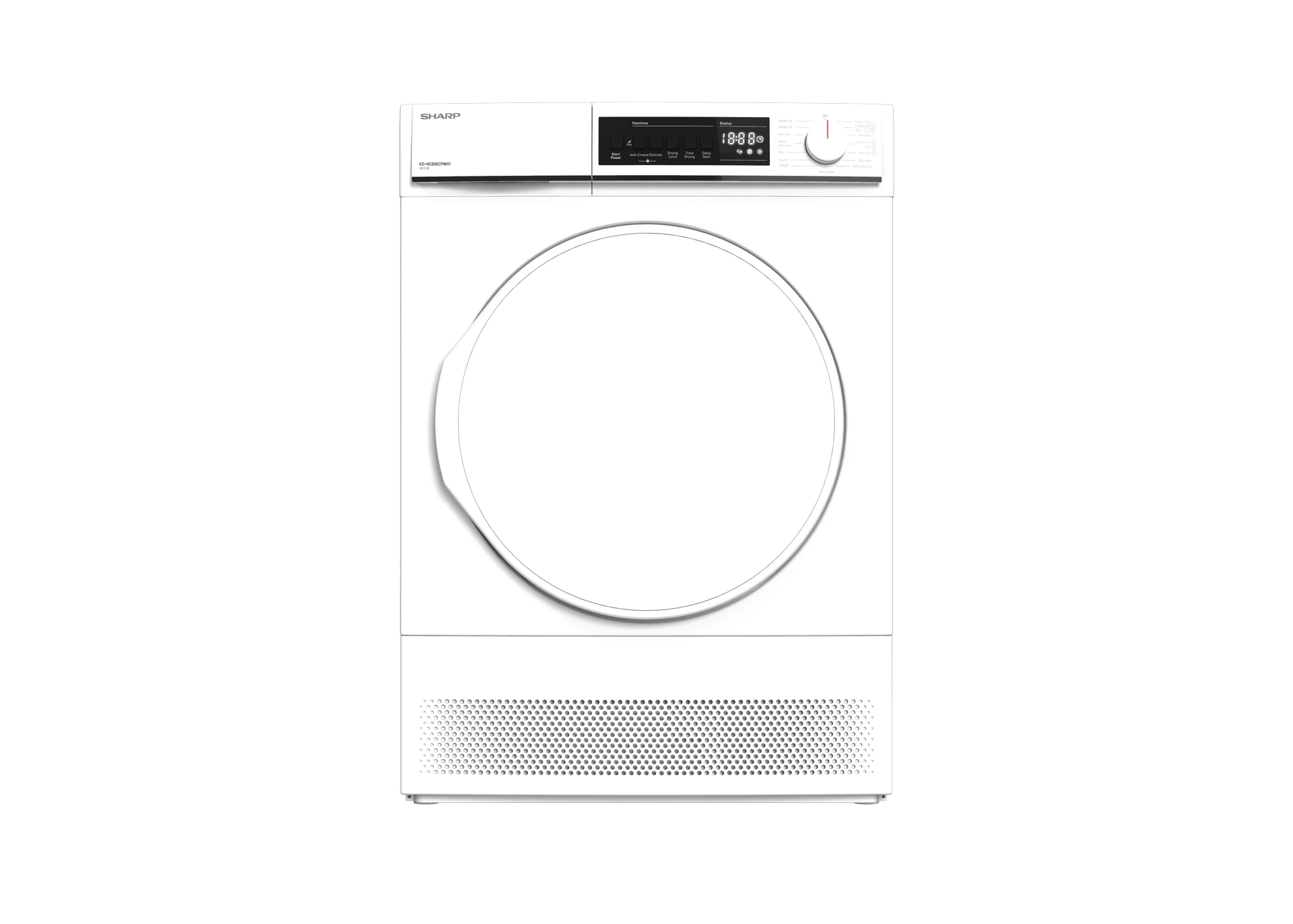 SHARP KD-NCB8S7PW91-EN Freestanding Tumble Dryer 8 kg  B Class with Condenser Technology