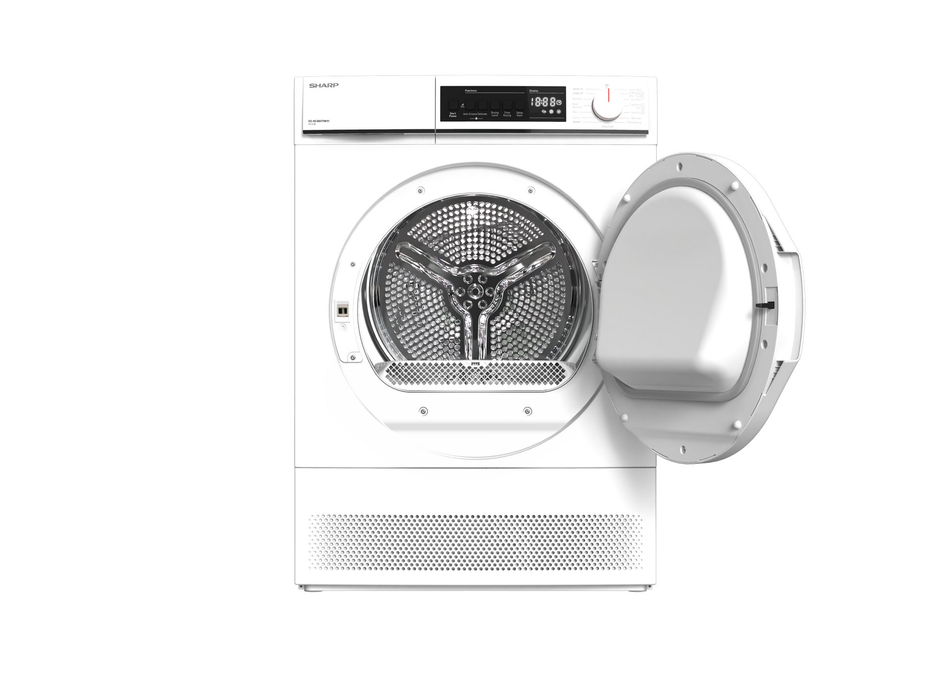 SHARP KD-NCB8S7PW91-EN Freestanding Tumble Dryer 8 kg B Class