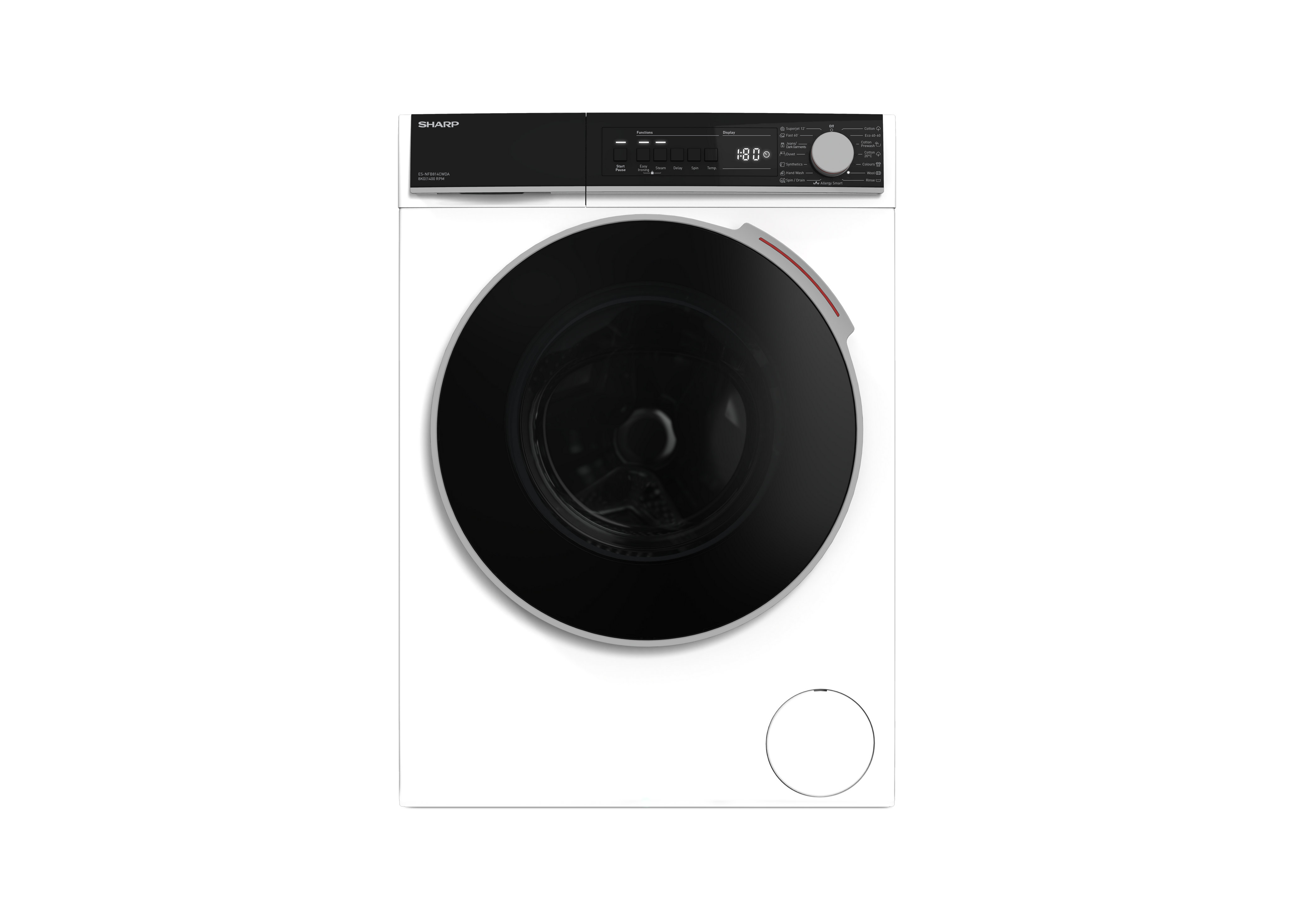 SHARP ES-NFB814CWDA-EE Freestanding Washing Machine 8 kg  1400 RPM A Class with DoubleJet Technology