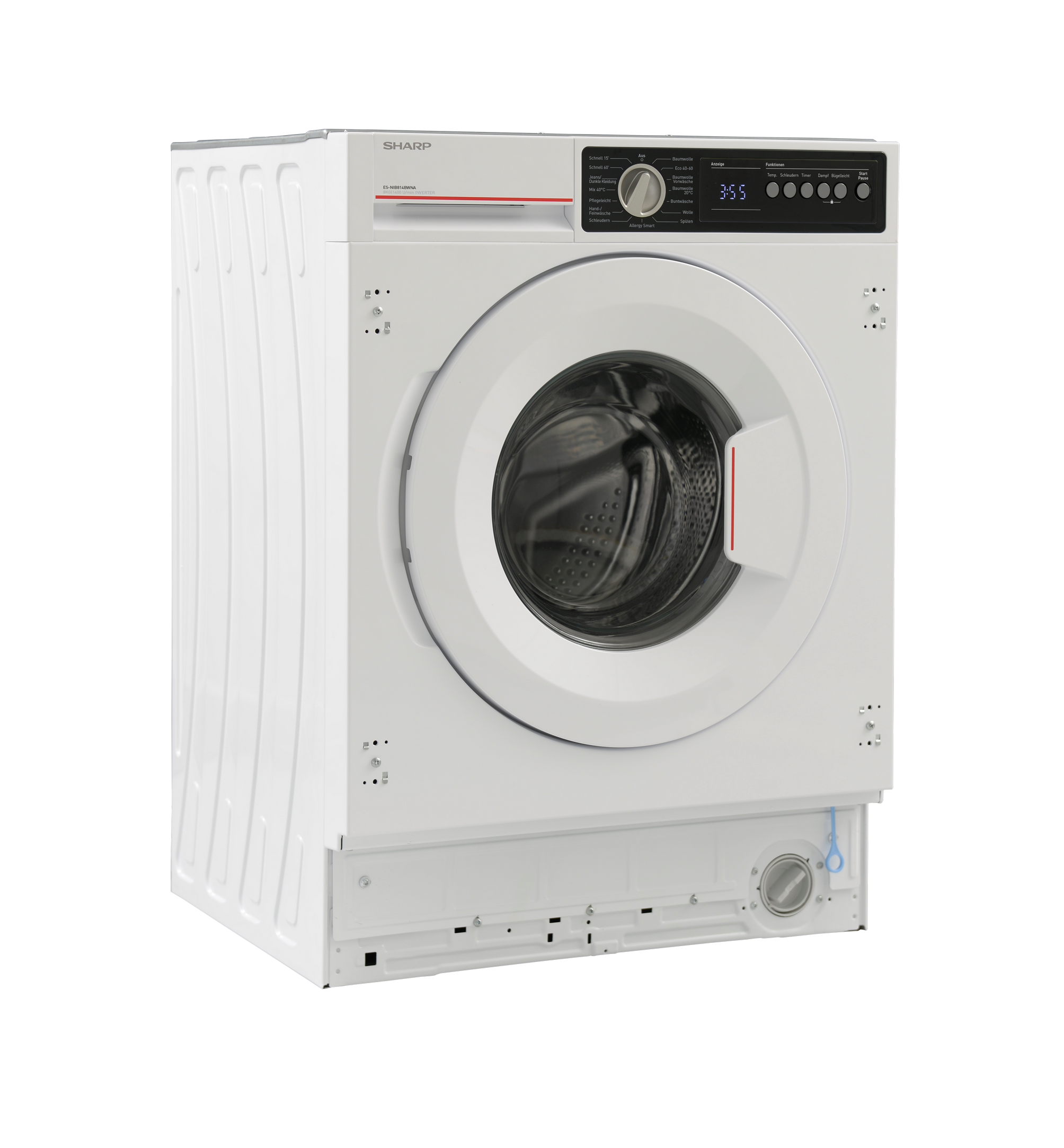 SHARP ES-NIB814BWNA-DE Integrated Washing Machine 8 kg 1400 RPM A Class