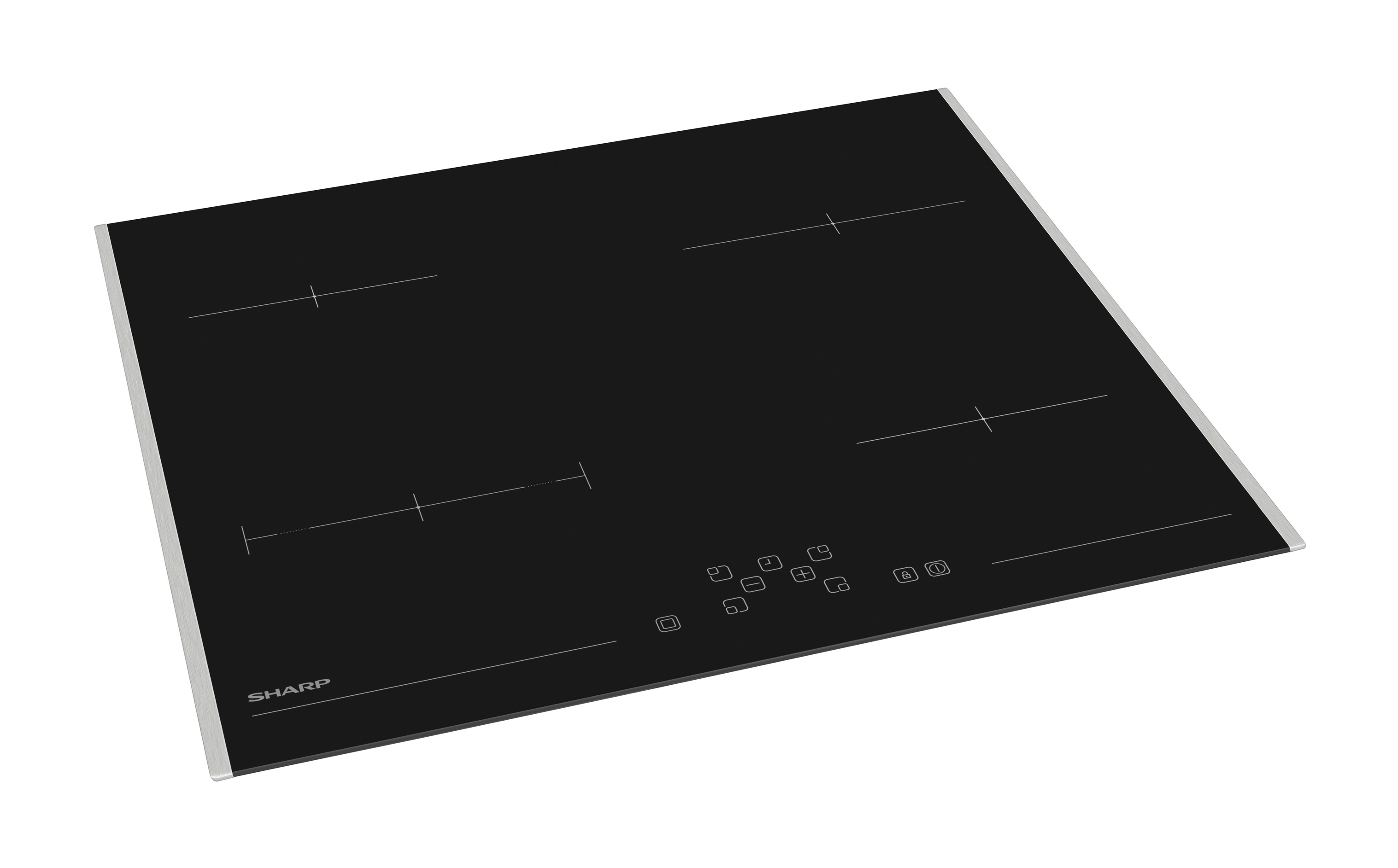 Sharp KH-6V08FT0K-EU Built-In 60cm Vitroceramic Hob, Toggle Touch Control