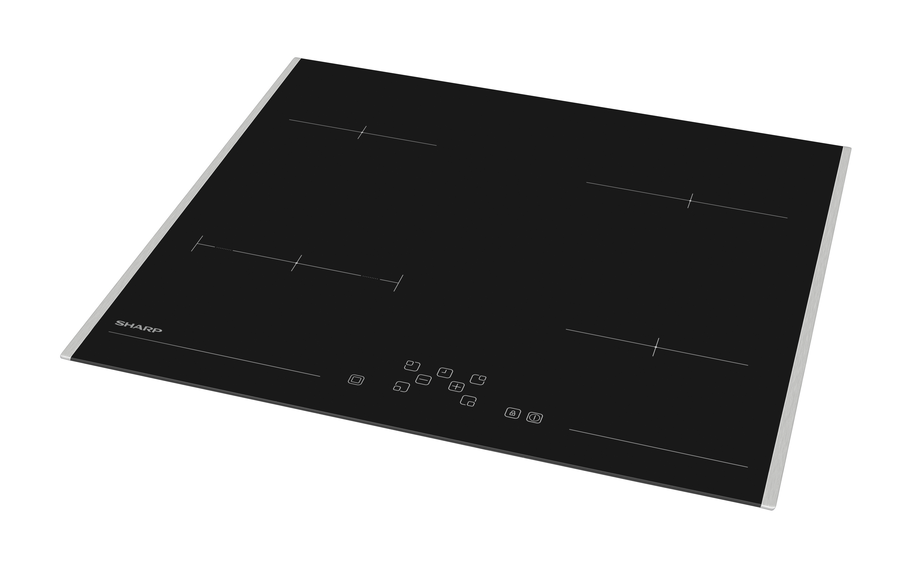 Sharp KH-6V08FT0K-EU Built-In 60cm Vitroceramic Hob, Toggle Touch Control
