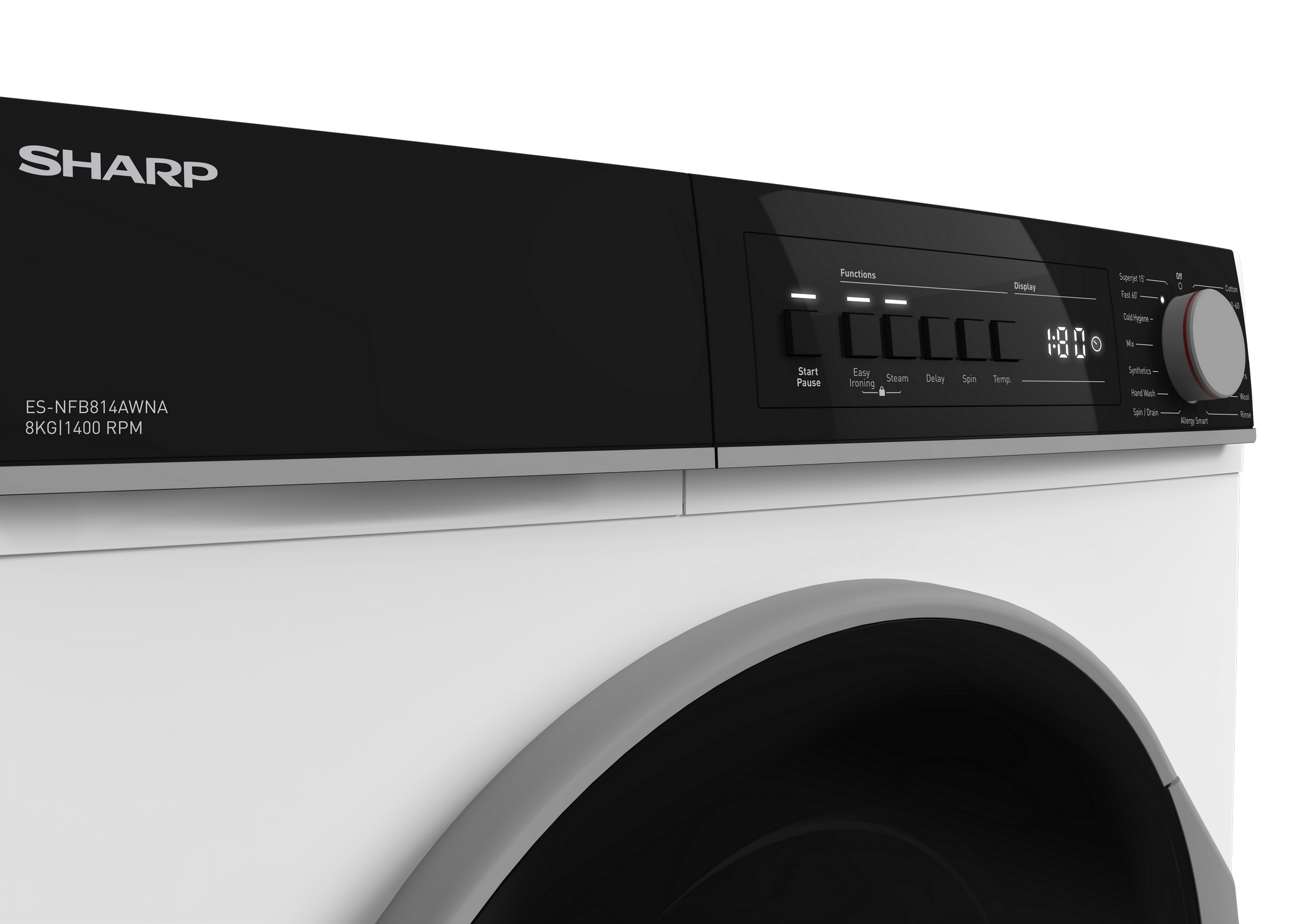 SHARP ES-NFB814AWNA-EN Freestanding Washing Machine 8 kg 1400 RPM A Class