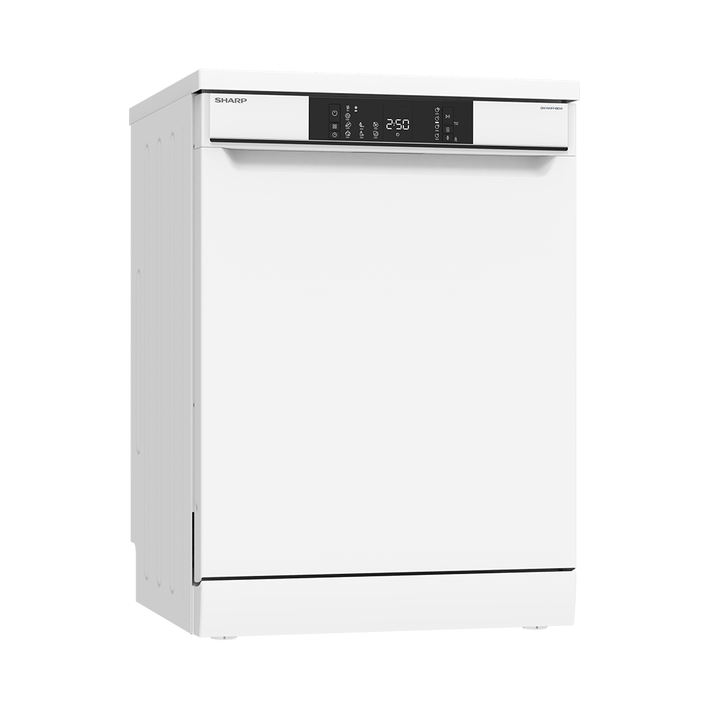 SHARP QW-NA1FF49DW-ES Freestanding 60 cm Dishwasher 14 PS 49 db D Class with Hygiene Technology