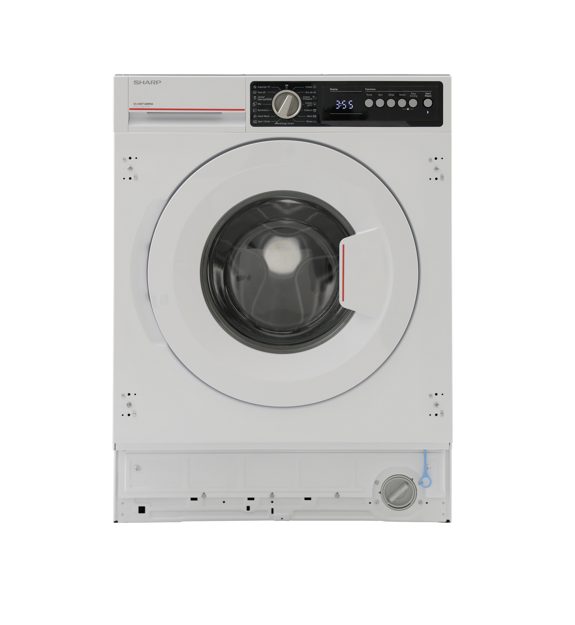SHARP ES-NIB714BWNA-EE Integrated Washing Machine 7 kg 1400 RPM A Class with Steam Technology