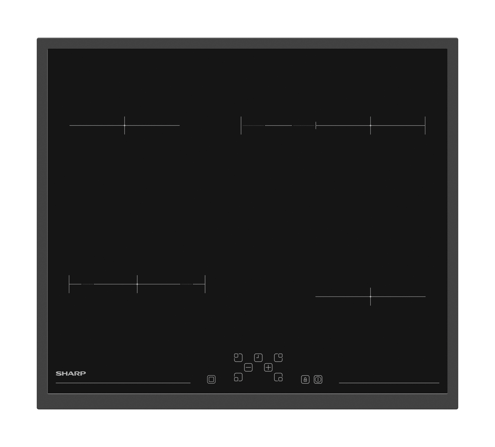 Sharp KH-6V09FTMI-DE Built-In 60cm Vitroceramic Hob, Toggle Touch Control