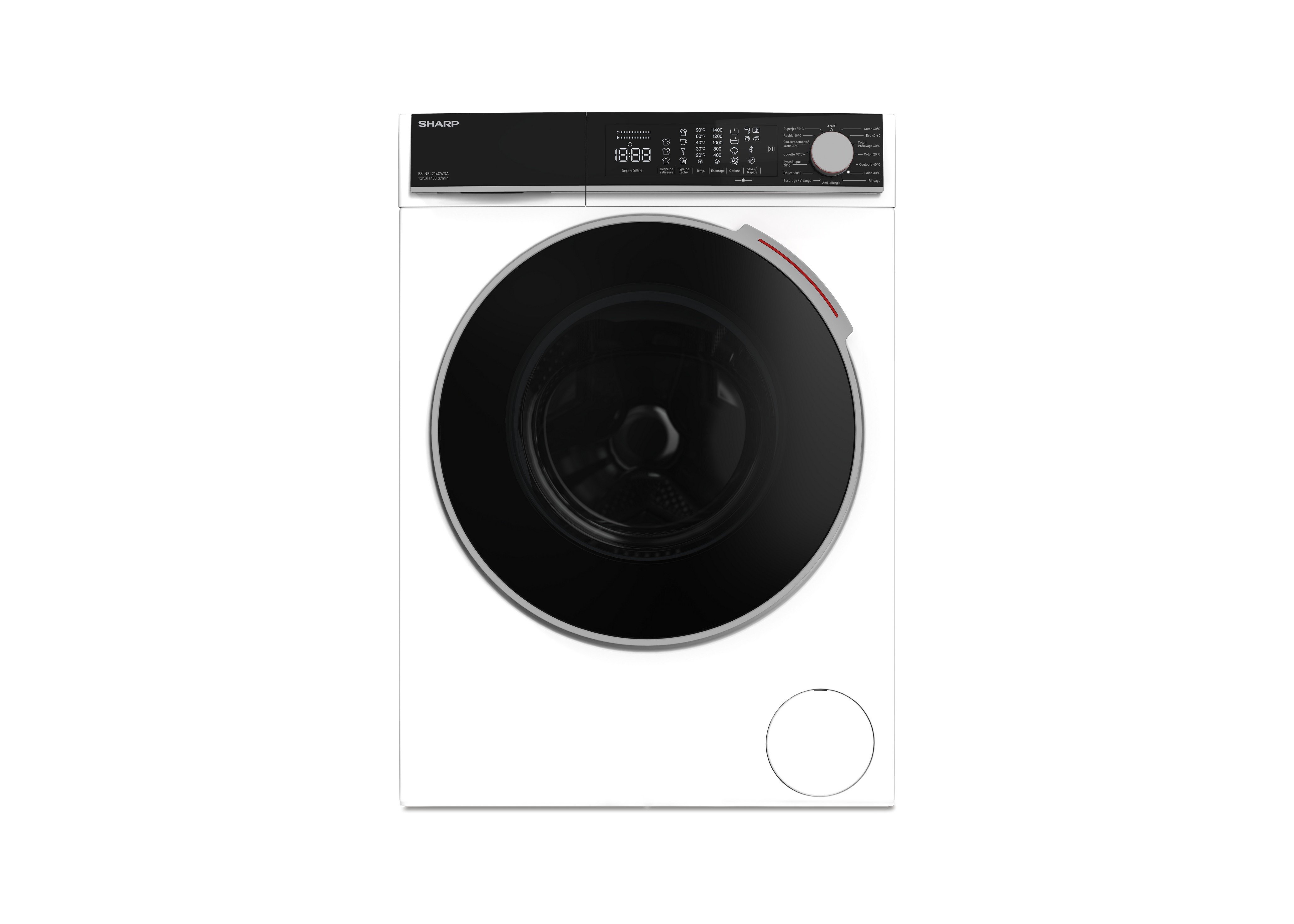 SHARP ES-NFL214CWDA-FR Freestanding Washing Machine 12 kg 1400 RPM A Class with DoubleJet Technology