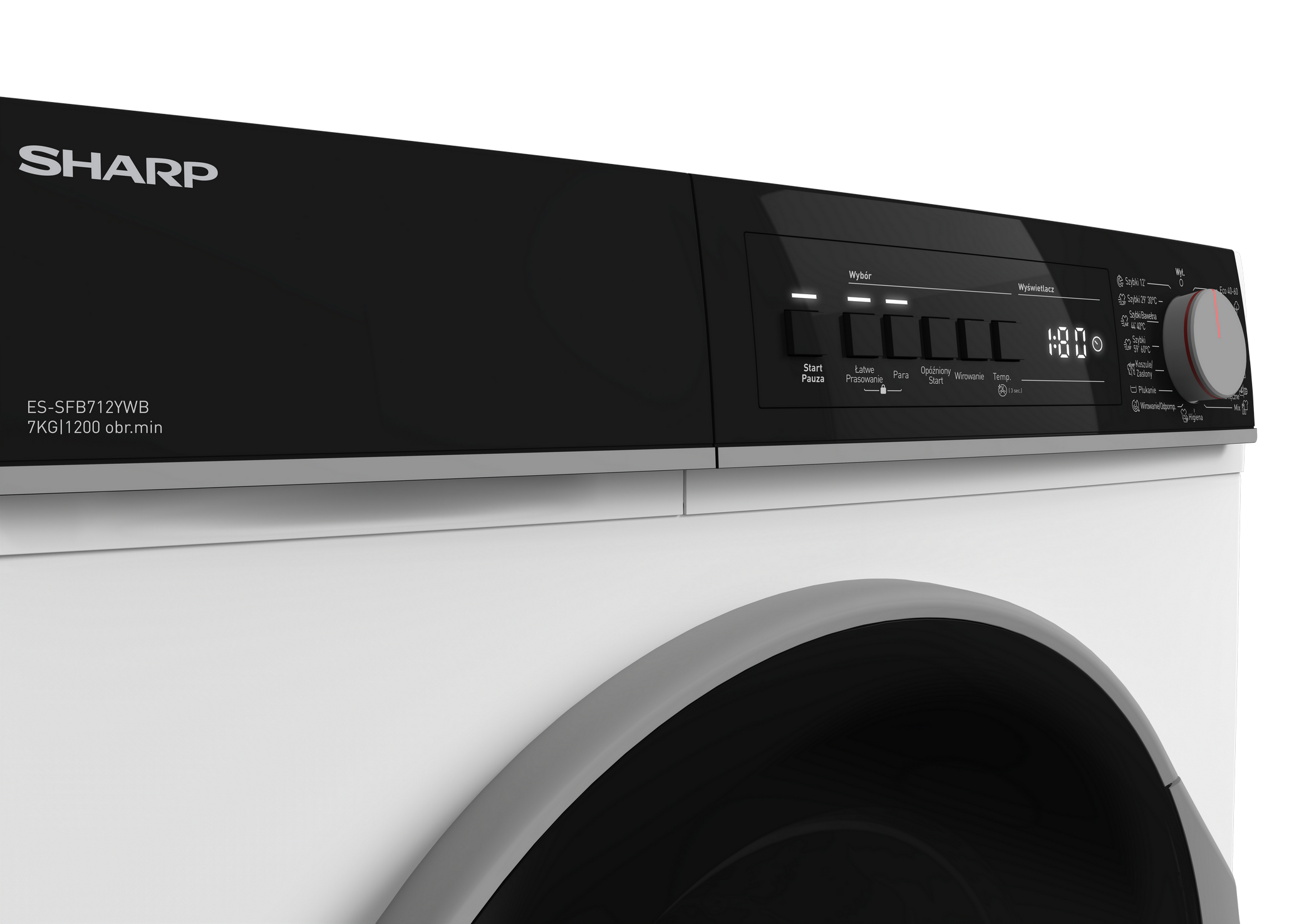 SHARP ES-SFB712YWB-PL Freestanding Washing Machine 7 kg 1200 RPM B Class