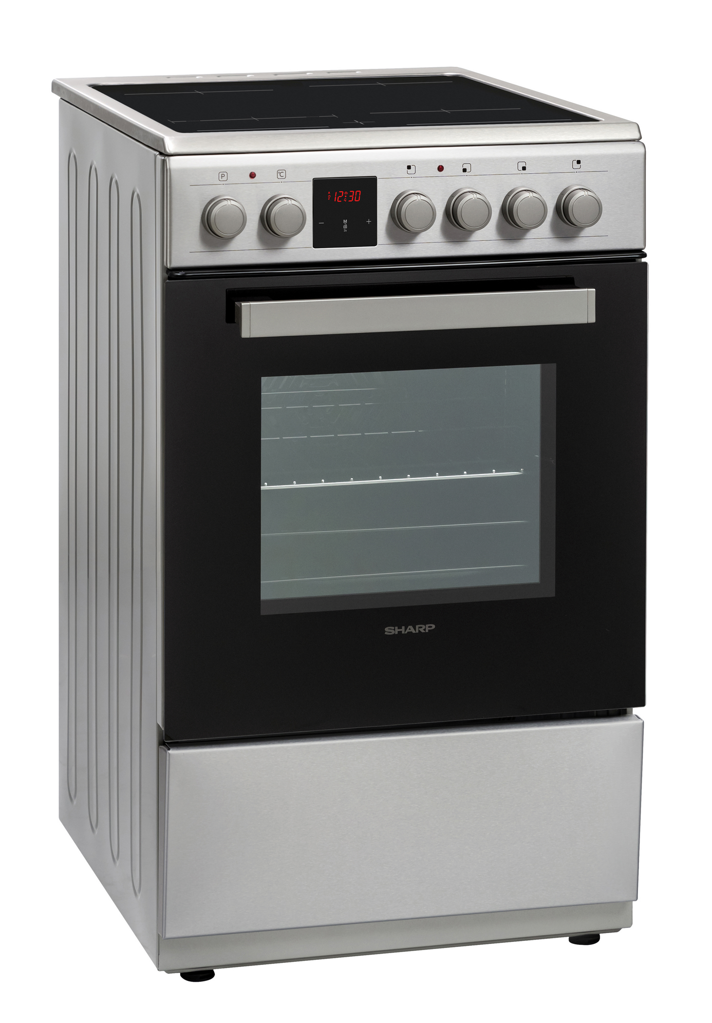 Sharp KF-56VDD19I-DE 50x60cm Freestanding Vitroceramic Single Oven, Inox