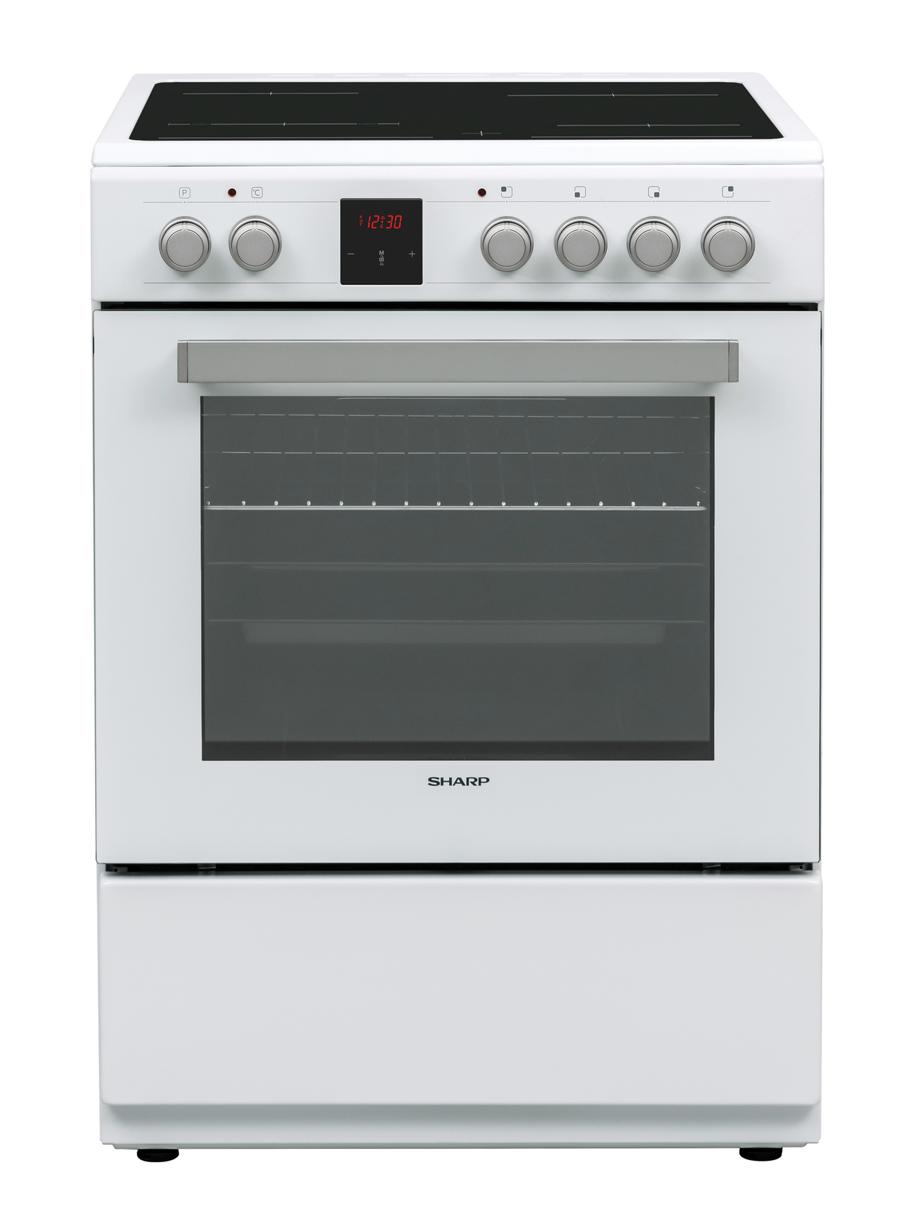 Sharp KF-76VDD19W-DE 60x60cm Freestanding Vitroceramic Single Oven, White