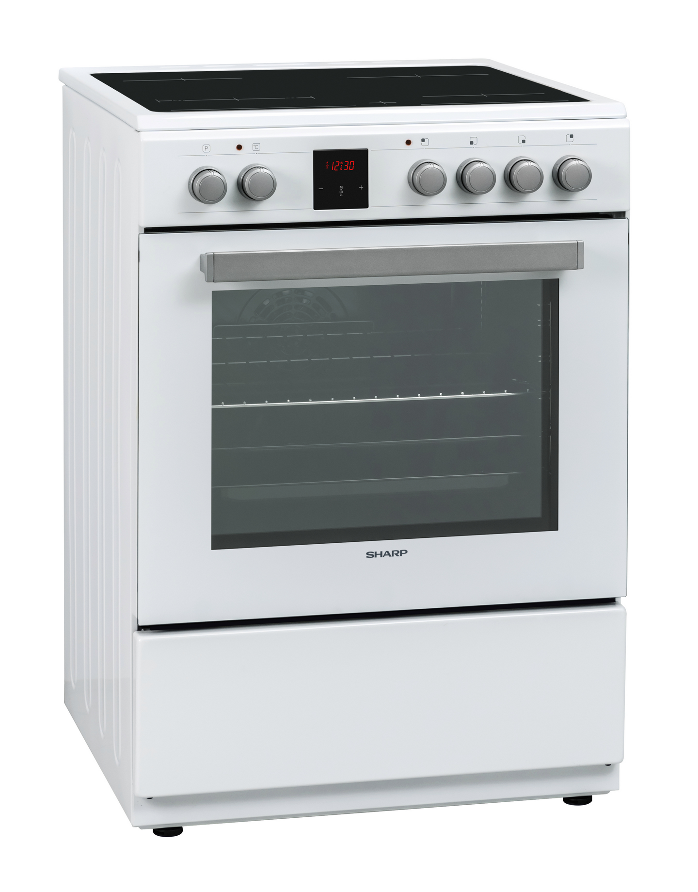 Sharp KF-76VDD19W-DE 60x60cm Freestanding Vitroceramic Single Oven, White