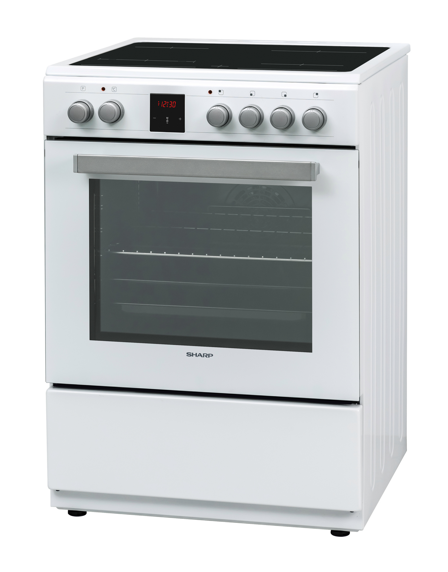 Sharp KF-76VDD19W-DE 60x60cm Freestanding Vitroceramic Single Oven, White