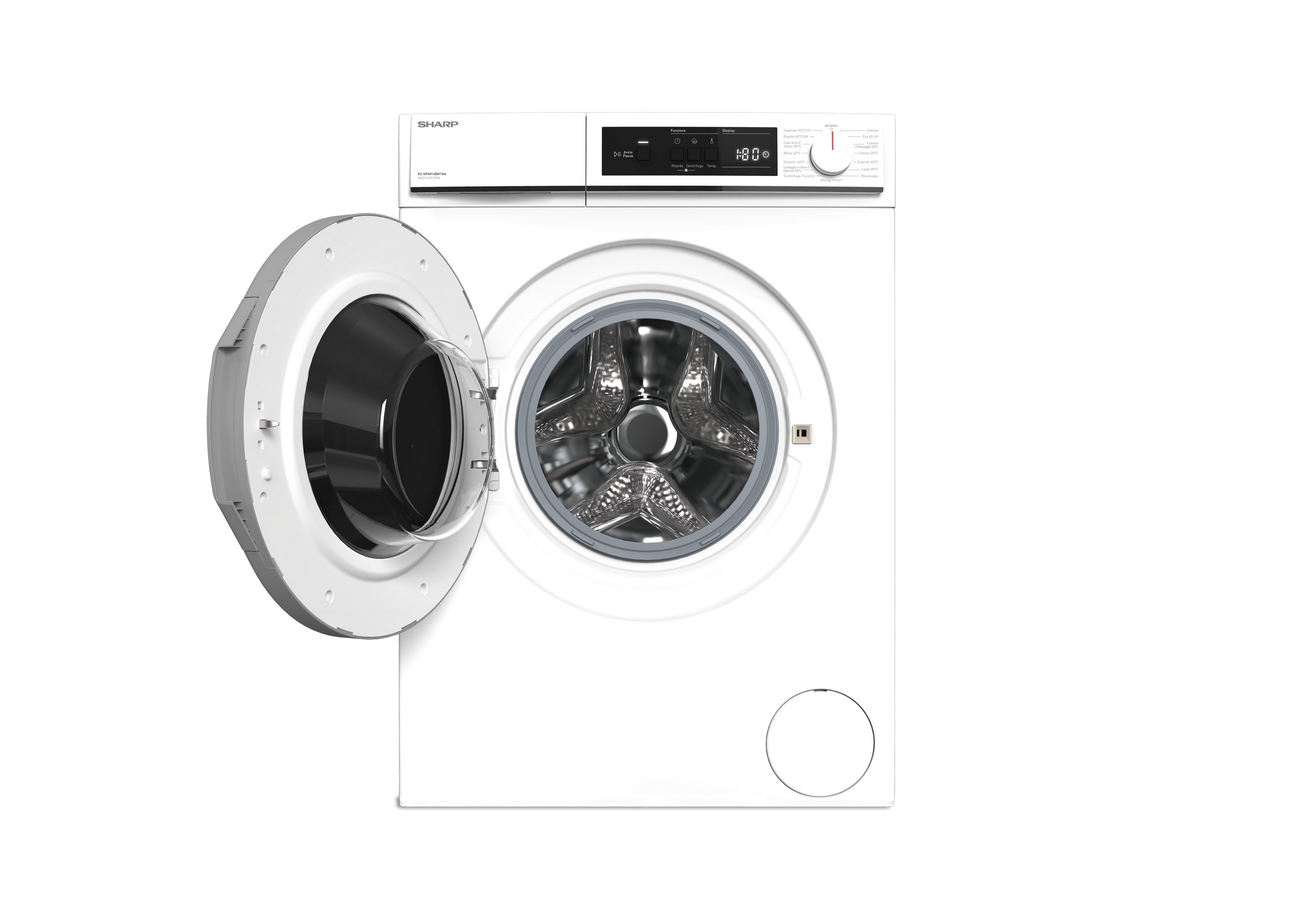 SHARP ES-NFA814BW1NA-IT Freestanding Washing Machine 8 kg 1400 RPM A Class