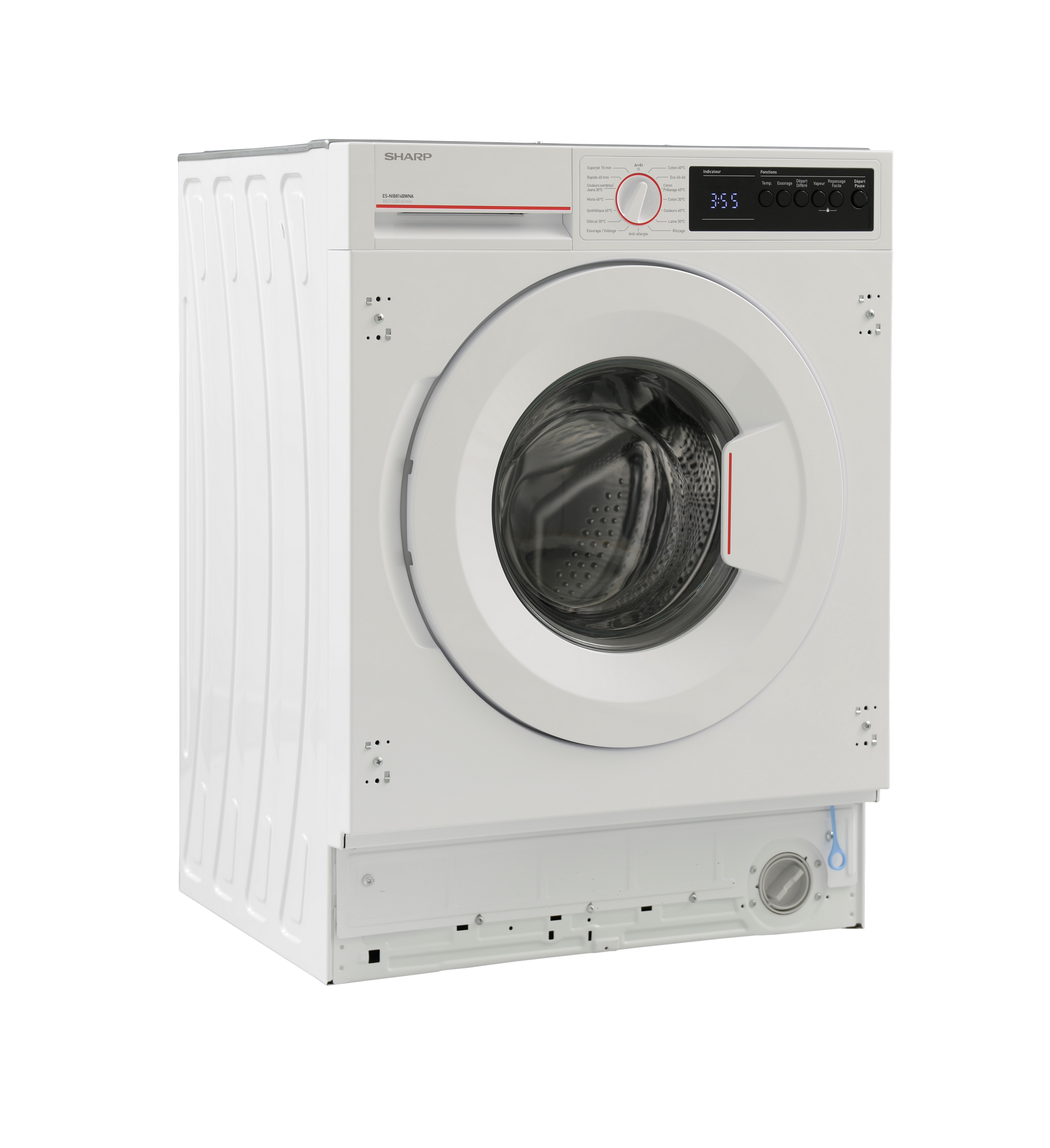 SHARP ES-NIB814BWNA-FR Integrated Washing Machine 8 kg 1400 RPM A Class