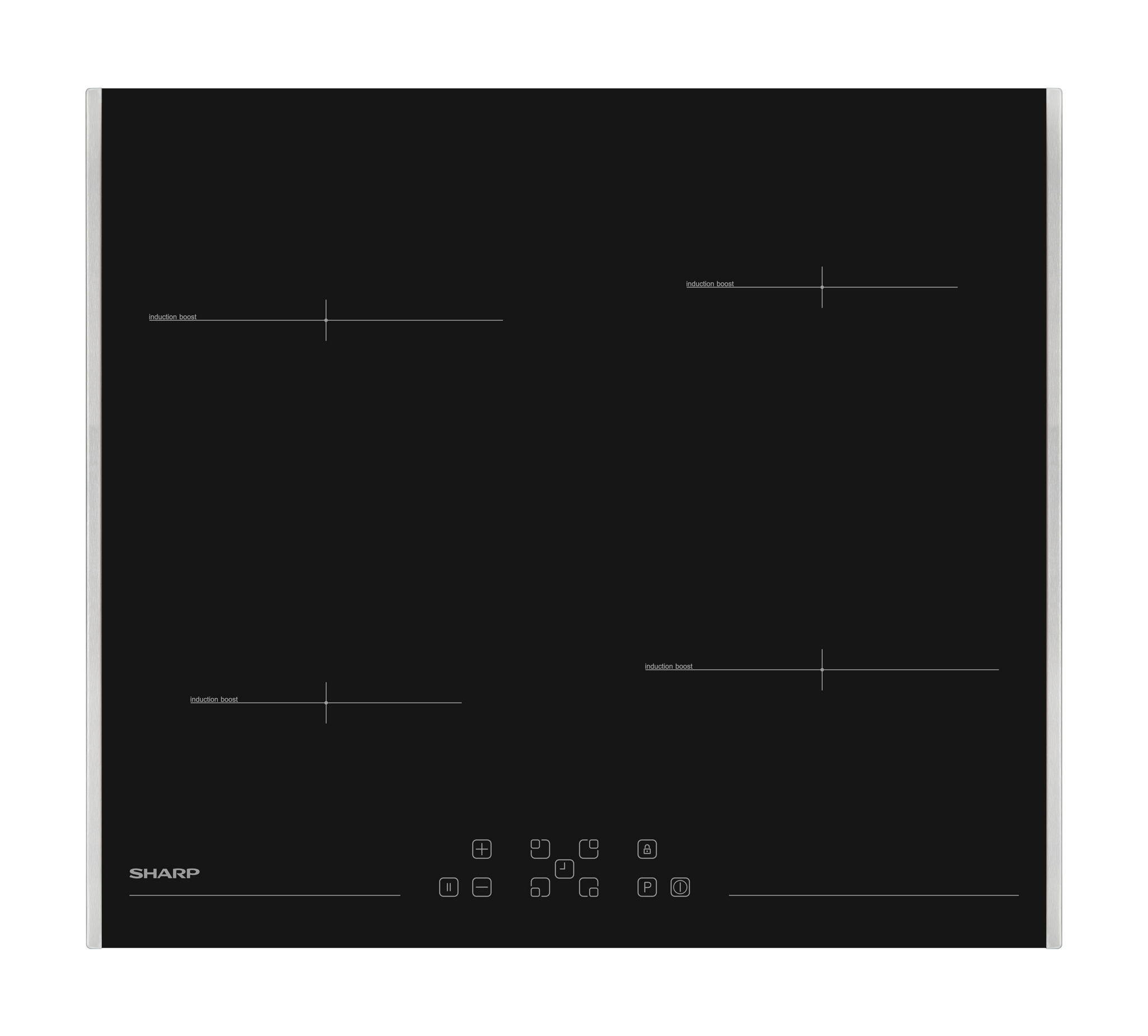 Sharp KH-6I37FT0K-EU Built-In 60cm Induction Hob, Toggle Touch Control