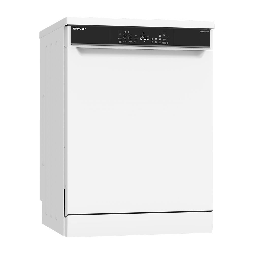 SHARP QW-NA2XF44CW-ES Freestanding 60 cm Dishwasher 14 PS 44 db C Class with EcoBox Technology