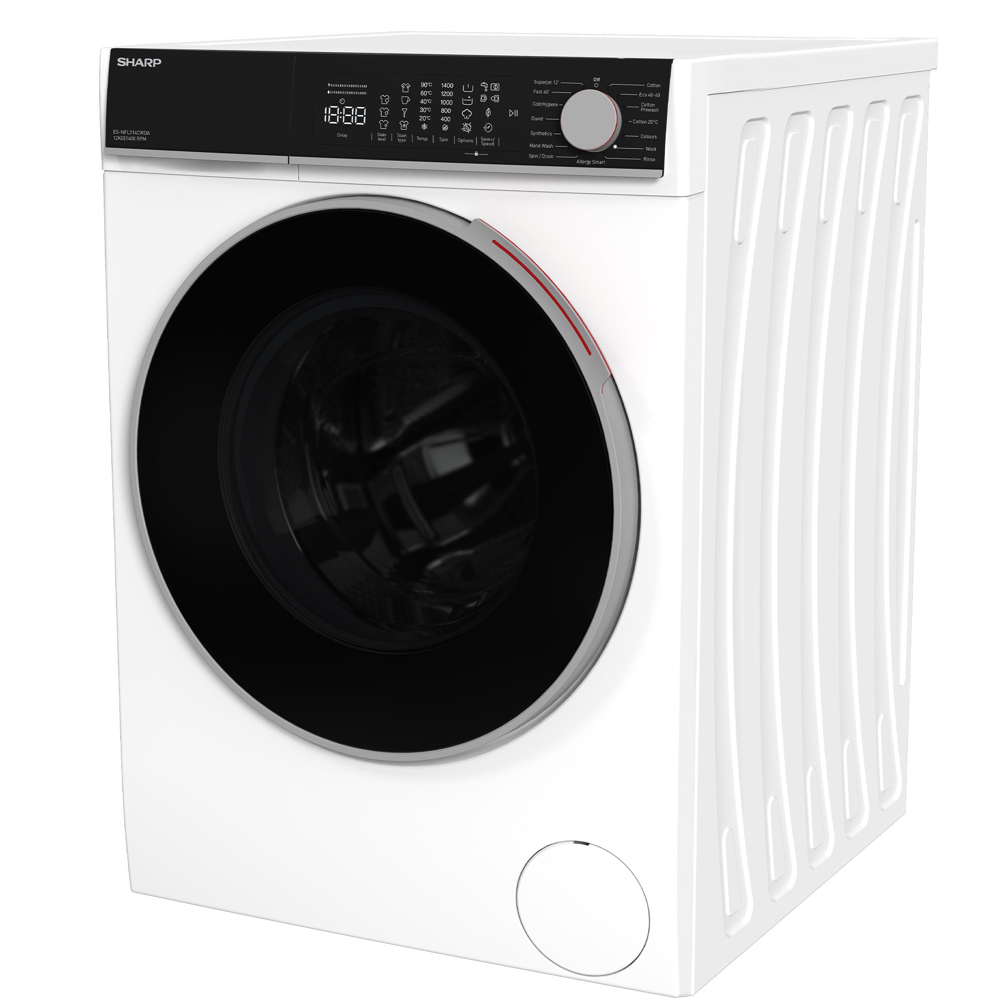 SHARP ES-NFL214CWDA-EN Freestanding Washing Machine 12 kg 1400 RPM A Class
