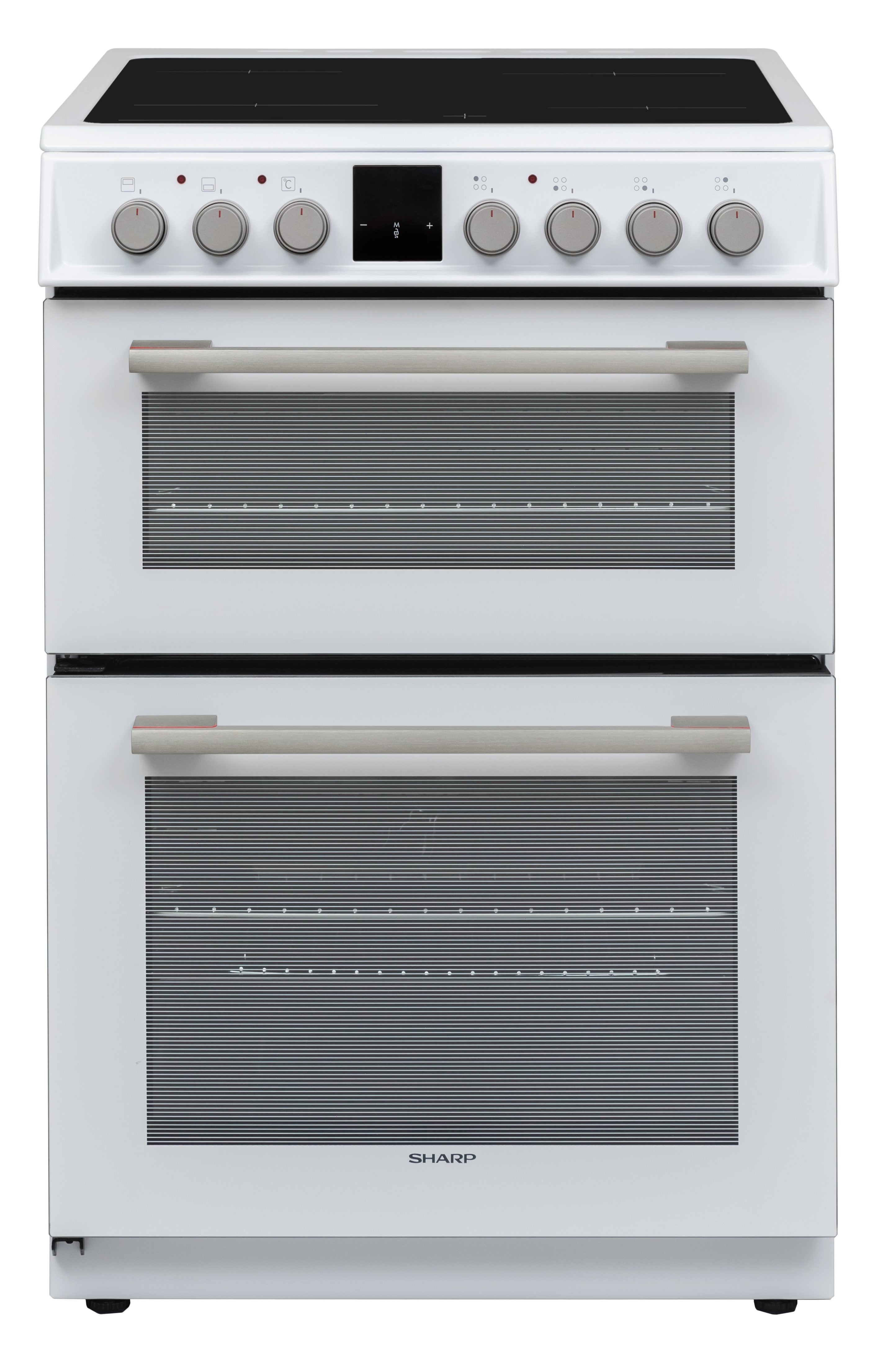 Sharp KF-66DVDD04WM1K-EN 60x60cm Freestanding Vitroceramic Double Oven, White