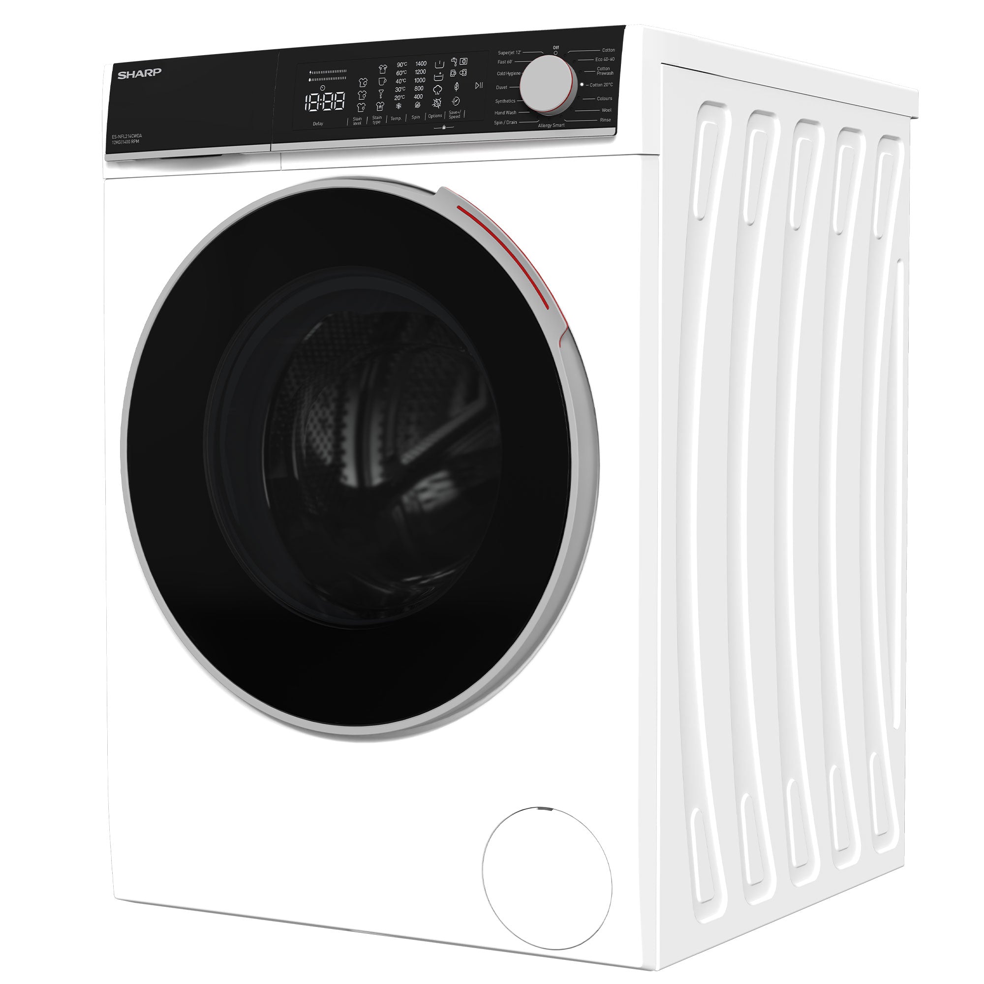 SHARP ES-NFL214CWDA-EN Freestanding Washing Machine 12 kg 1400 RPM A Class